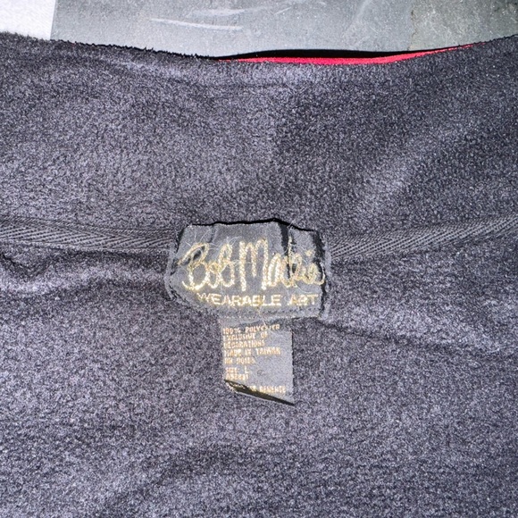 Vintage Bob MACKIE Wearable Art Fleece Jacket sz Lg - Picture 5 of 6